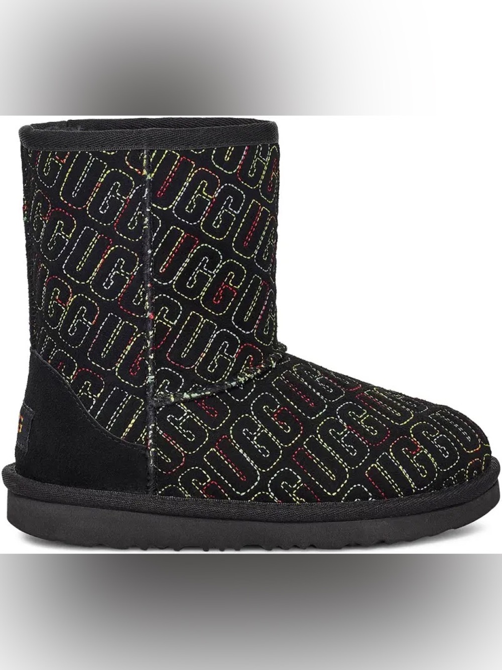 UGG Kids' Classic II Graphic Stitch Black Size 7